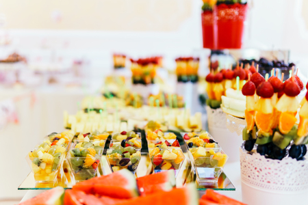 Colorful Fruit Bar At Restaurant Partyの写真素材