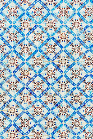 Beautiful Ceramic Wall Texture Pattern In Lisbon, Portugal
