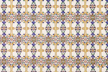 Beautiful Ceramic Wall Texture Pattern In Lisbon, Portugal