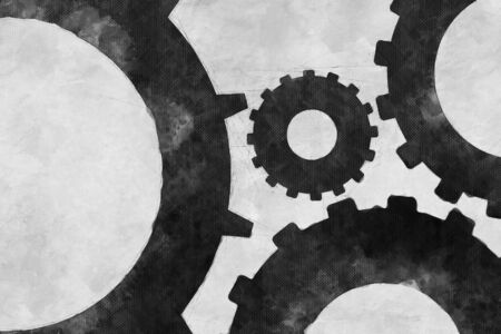 Cogs And Gears Sketch Illustrationの写真素材