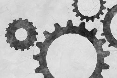 Cogs And Gears Sketch Illustrationの写真素材