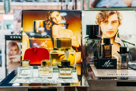 Perfume Products For Sale In Fashion Beauty Department Store Displayのeditorial素材
