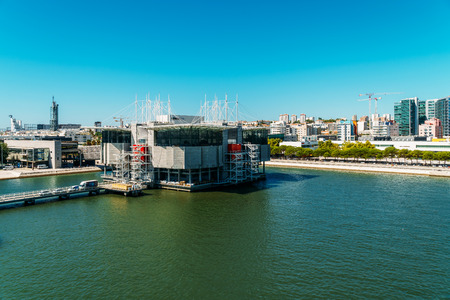 LISBON, PORTUGAL - AUGUST 15, 2017: Aerial View Of Lisbon Oceanarium that is located in the Parque...