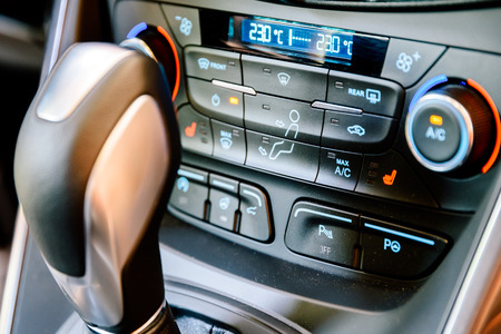 Modern Car Interior With Dashboard Viewの写真素材