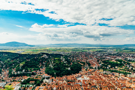Aerial View Of Brasov City In Romaniaの写真素材