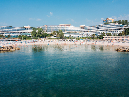 Aerial Drone View Of Neptun-Olimp Resort At The Black Sea In Romaniaのeditorial素材