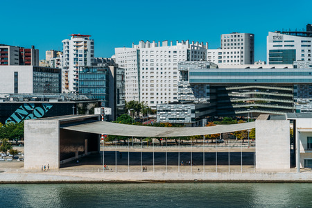 LISBON, PORTUGAL - AUGUST 18, 2017: Parque das Nacoes (Park of Nations) in Lisbon is a Modern Cultural Center And A Place For A Shopping Mall, The Pavillion Building, Aquarium and Hotelsのeditorial素材
