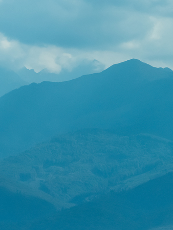 Blue Mountain Crests With Mist Landscape