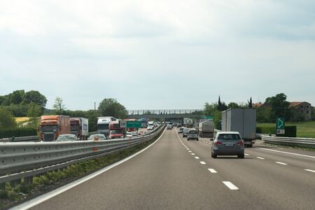 ROME, ITALY - MAY 30, 2019: Traveling By Car On Busy Highway Roads In Italyのeditorial素材