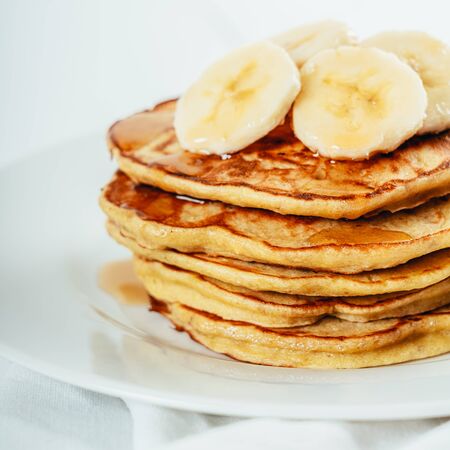Banana And Coconut Pancakesの写真素材