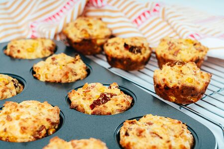Ham, Sweetcorn and Tomato Muffinsの写真素材