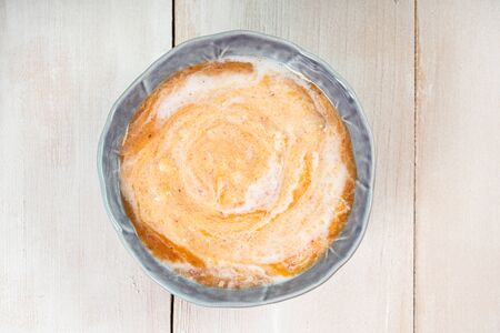 Yogurt With Oats And Peachesの写真素材