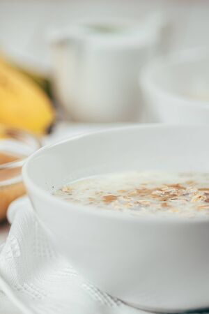 Porridge With Banana And Oatsの写真素材