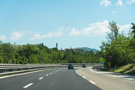 ROME, ITALY - MAY 30, 2019: Traveling By Car On Busy Highway Roads In Italyのeditorial素材