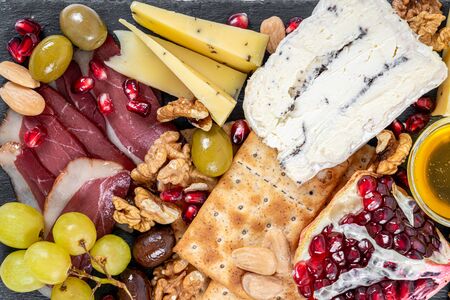Food Platter on White Marbleの写真素材