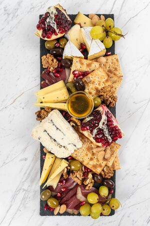 Food Platter on White Marbleの写真素材