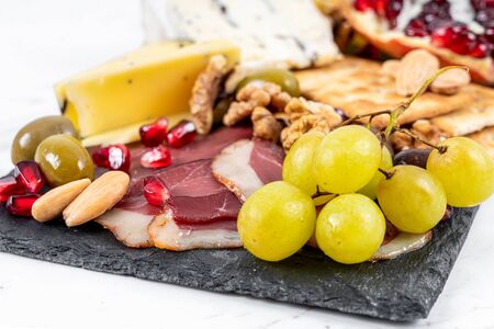 Food Platter on White Marbleの写真素材