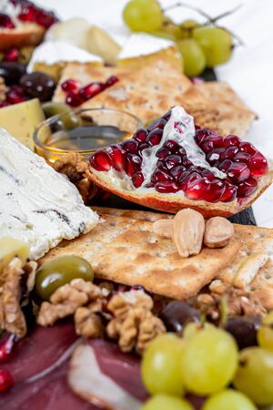 Food Platter on White Marbleの写真素材