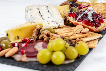 Food Platter on White Marbleの写真素材