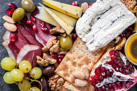 Food Platter on White Marbleの写真素材