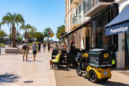 CANNES, FRANCE - JUNE 01, 2019: Beautiful and Exotic Architecture Of Historic Houses Downtown City Of Cannesのeditorial素材