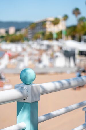 Blurred View Of Cannes Beach In Franceの写真素材