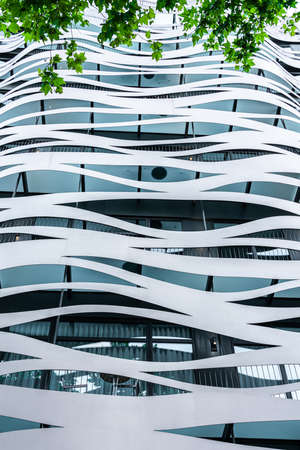 BARCELONA, SPAIN - JUNE 03, 2019: Architectural Detail of Modern Building Facade on Passeig de Graciaのeditorial素材