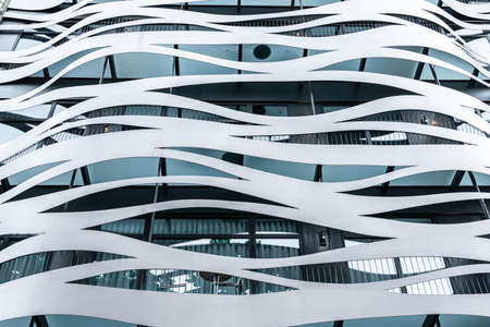 BARCELONA, SPAIN - JUNE 03, 2019: Architectural Detail of Modern Building Facade on Passeig de Gracia