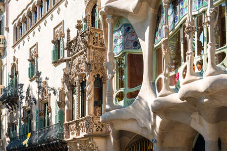 BARCELONA, SPAIN - JUNE 04, 2019: Casa Batllo designed by Antoni Gaudi is one of the main attractions in downtown Barcelona cityのeditorial素材