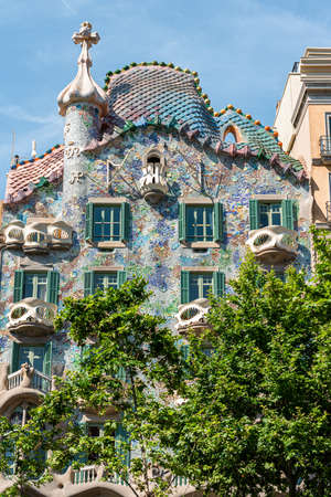 BARCELONA, SPAIN - JUNE 04, 2019: Casa Batllo designed by Antoni Gaudi is one of the main attractions in downtown Barcelona cityのeditorial素材