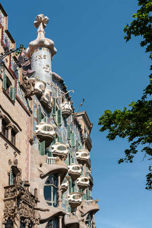 BARCELONA, SPAIN - JUNE 04, 2019: Casa Batllo designed by Antoni Gaudi is one of the main attractions in downtown Barcelona cityのeditorial素材