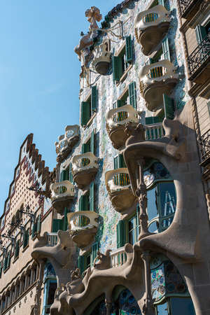 BARCELONA, SPAIN - JUNE 04, 2019: Casa Batllo designed by Antoni Gaudi is one of the main attractions in downtown Barcelona cityのeditorial素材