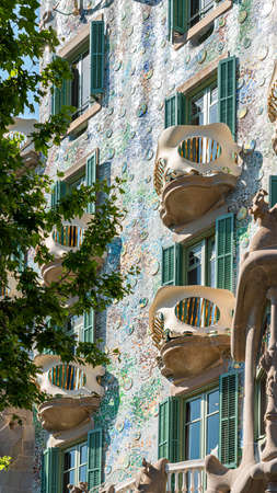 BARCELONA, SPAIN - JUNE 04, 2019: Casa Batllo designed by Antoni Gaudi is one of the main attractions in downtown Barcelona cityのeditorial素材