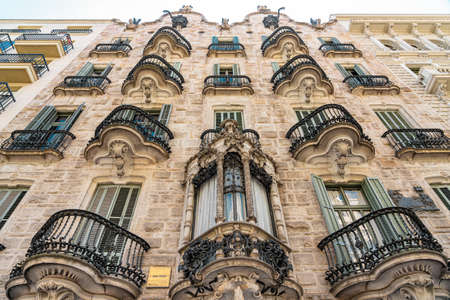 BARCELONA, SPAIN - JUNE 04, 2019: Casa Calvet is a building designed by Antoni Gaudi in 1900のeditorial素材