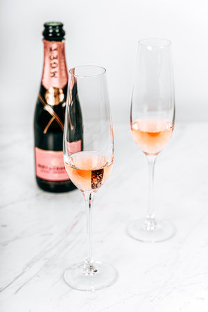 PARIS, FRANCE - JANUARY 20, 2021: Moet Chandon French Wine Champagne Bottleのeditorial素材