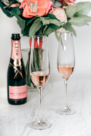 PARIS, FRANCE - JANUARY 20, 2021: Moet Chandon French Wine Champagne Bottleのeditorial素材