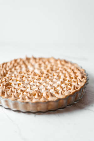 Pastry Lemon Tart Topped with Meringueの写真素材