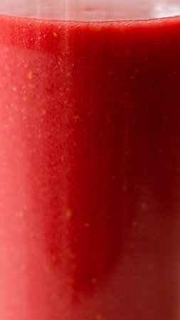 Healthy Detox Red Strawberry Smoothie Glassの写真素材