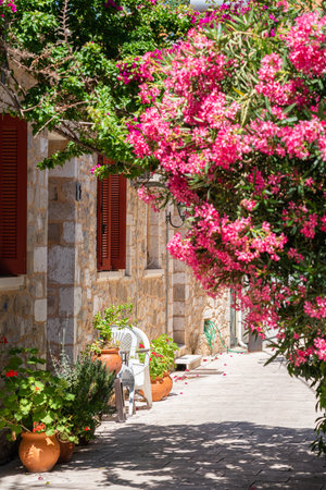 LEFKADA, GREECE - JUNE 11, 2022: Charming Streets Of Downtown Old Center Of Lefkada City, People On Some Of The Most Important Landmark Avenues And Streetsのeditorial素材