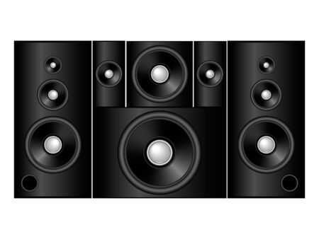 elegant black 5 1 sound systemのイラスト素材