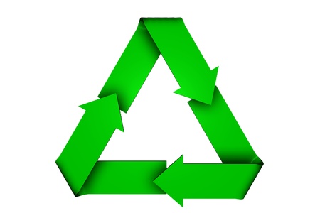 3d recycle sign isolated on white background