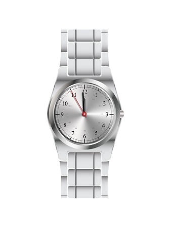 shiny wristwatch showing last minute isolated on white backgroundのイラスト素材