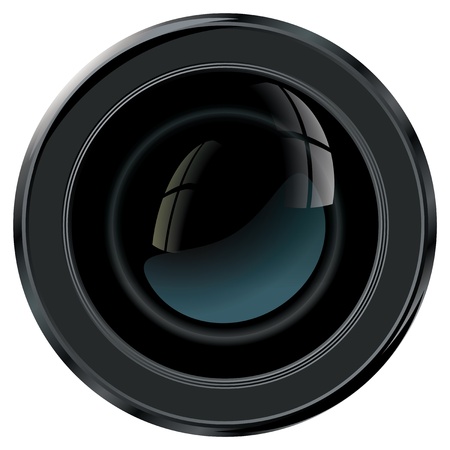 Camera lens viewed from front with free space for characteristicsのイラスト素材
