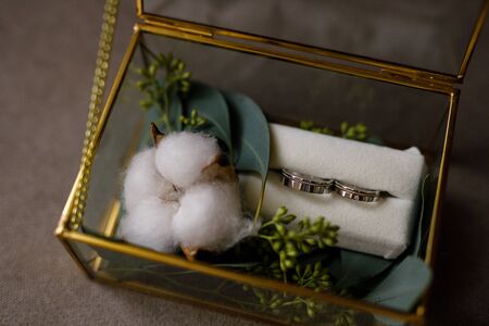 wedding rings in a box