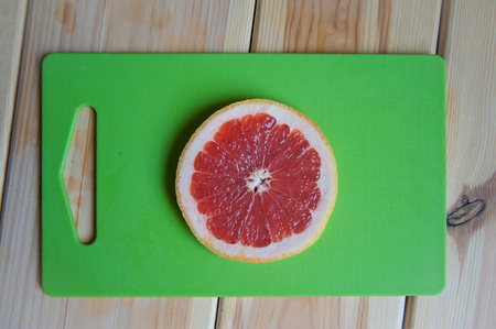 citrus fruits lie on the tableの写真素材