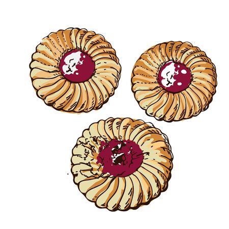 Set of cookies graphic illustrationのイラスト素材
