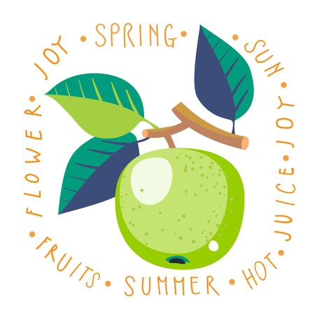 Vector Illustration Of Green Appleのイラスト素材