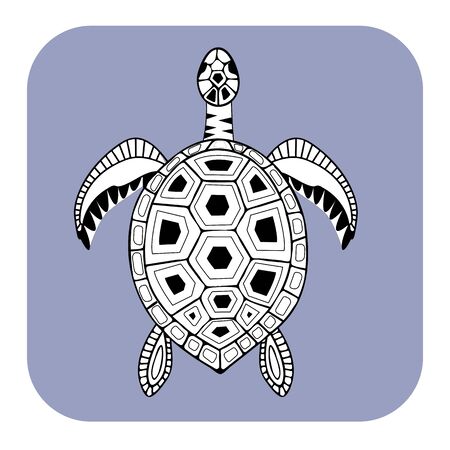 Sea turtle icon. Vector illustrationのイラスト素材