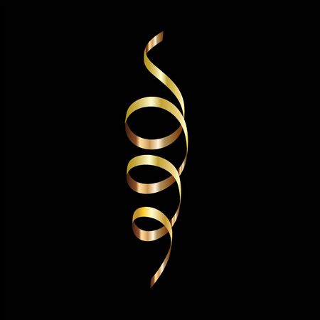 Ribbon banner set. Golden ribbons.Vector illustration.のイラスト素材