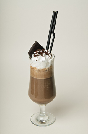 milk chocolate smoothie with whipped creamの写真素材
